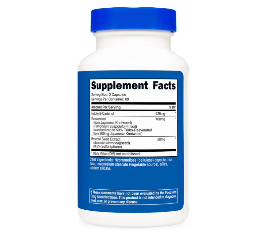 Indol-3-Carbinol Nutricost | 425 mg | 120 Cápsulas