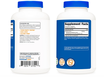 Boswellia Nutricost 1200mg | 180 Cápsulas Sin gluten y sin OMG