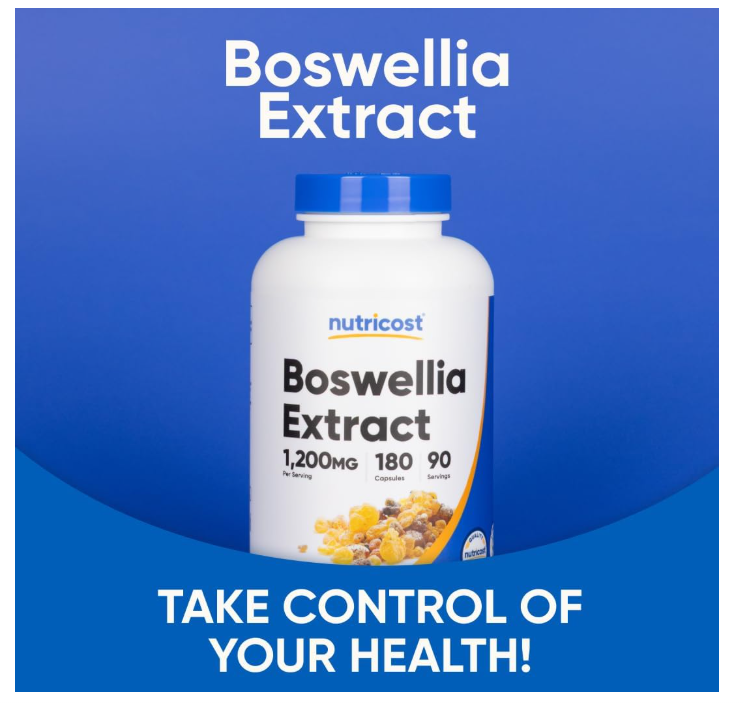 Boswellia Nutricost 1200mg | 180 Cápsulas Sin gluten y sin OMG