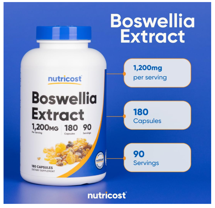 Boswellia Nutricost 1200mg | 180 Cápsulas Sin gluten y sin OMG