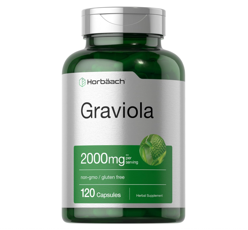 Graviola Horbäach | 2000 mg | 120 Unidades | Sin OGM, sin gluten | Guanábana (Annona Muricata)