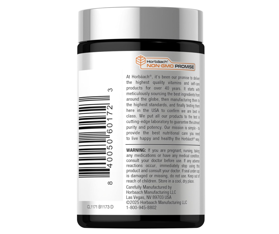 Vitamina B12 Horbäach | 5000 mcg | 120 Tabletas de Disolución Rápida | Metilcobalamina sublingual | Suplemento vegetariano, sin OGM y sin gluten