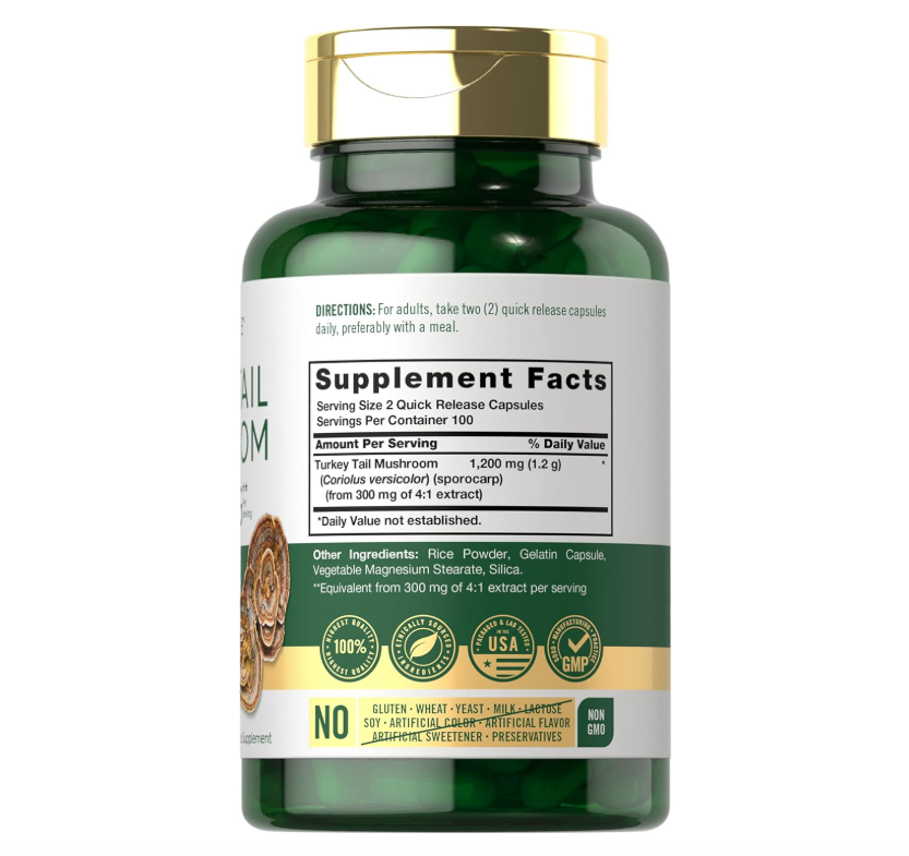 Cola de Pavo Carlyle | 1200 mg | 200 unidades | Sin OMG y Sin gluten