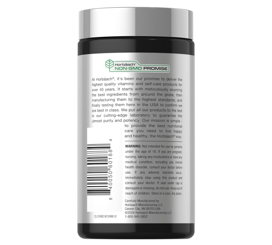 Rhodiola Rosea Horbäach | 180 Unidades | Suplemento sin OMG, sin Gluten