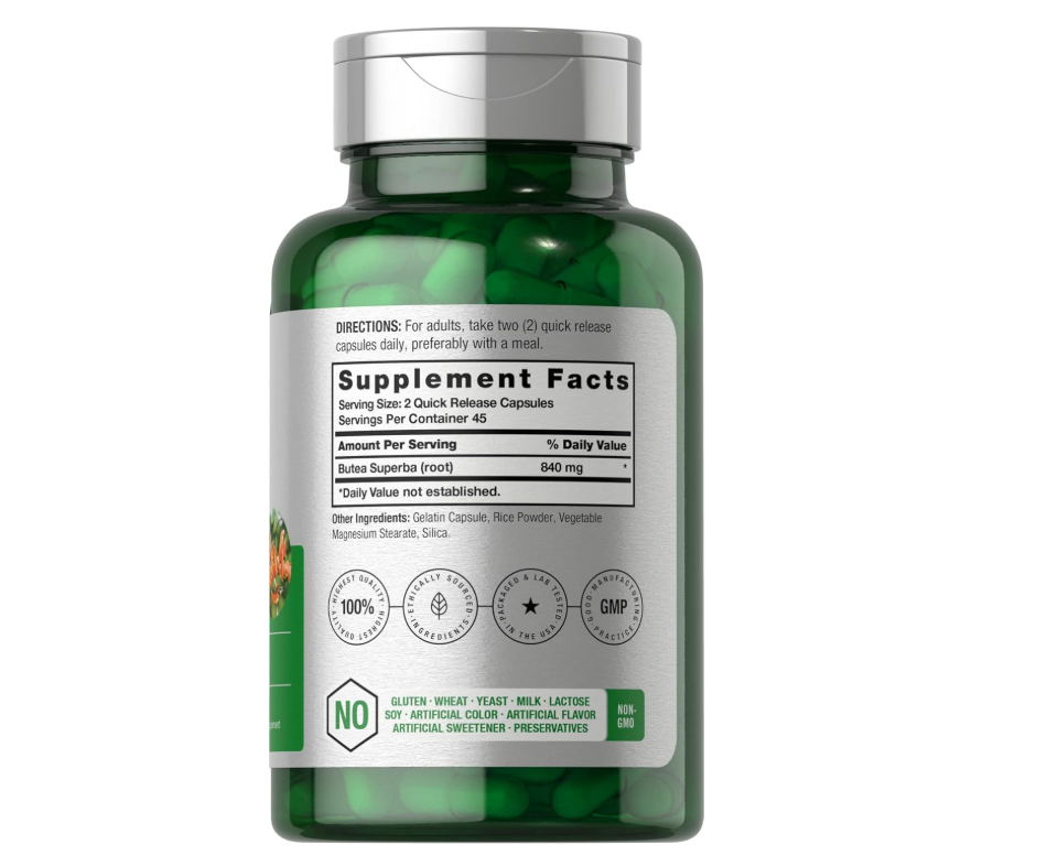 Butea Superba Horbäach  | 840mg | 90 Cápsulas | Sin OMG, sin Gluten