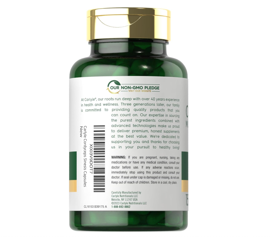 Cordyceps Carlyle  | 150 Unidades | Cepa CS-4 | Sin OMG y Sin Gluten
