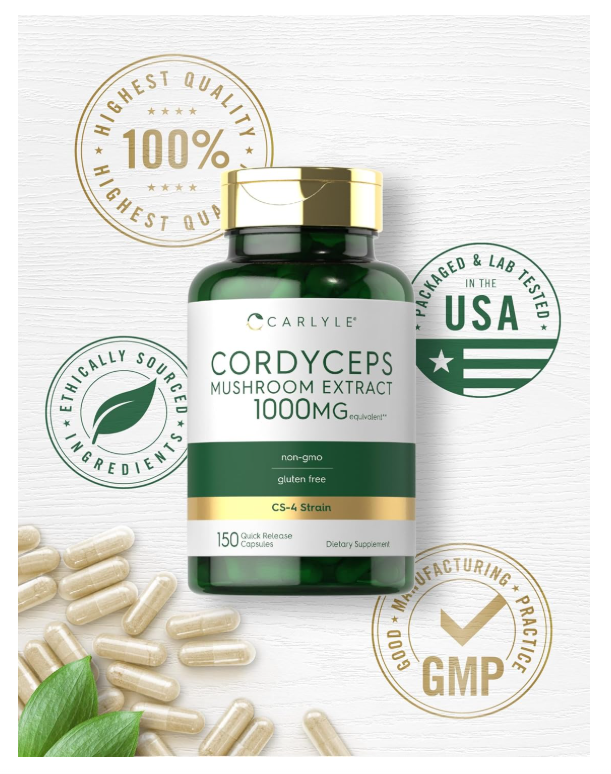 Cordyceps Carlyle  | 150 Unidades | Cepa CS-4 | Sin OMG y Sin Gluten