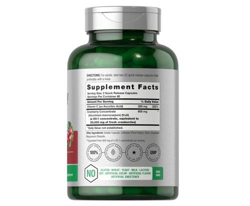 Arándano + Vitamina C Horbäach | 30,000 mg | 120 Cápsulas | Fórmula de Triple Potencia | Sin OMG