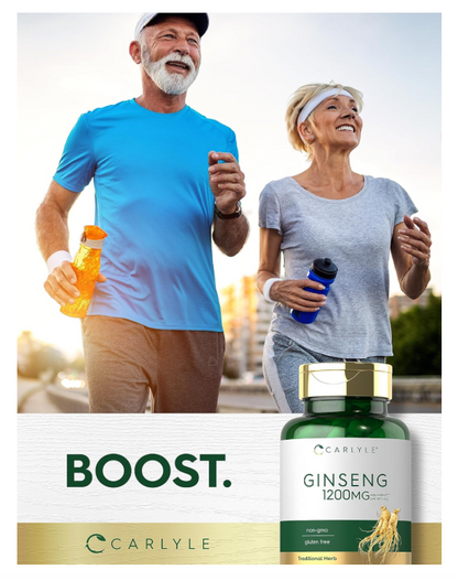Ginseng Carlyle  | 120 Cápsulas | Para Hombres y Mujeres | Sin OMG y Sin Gluten