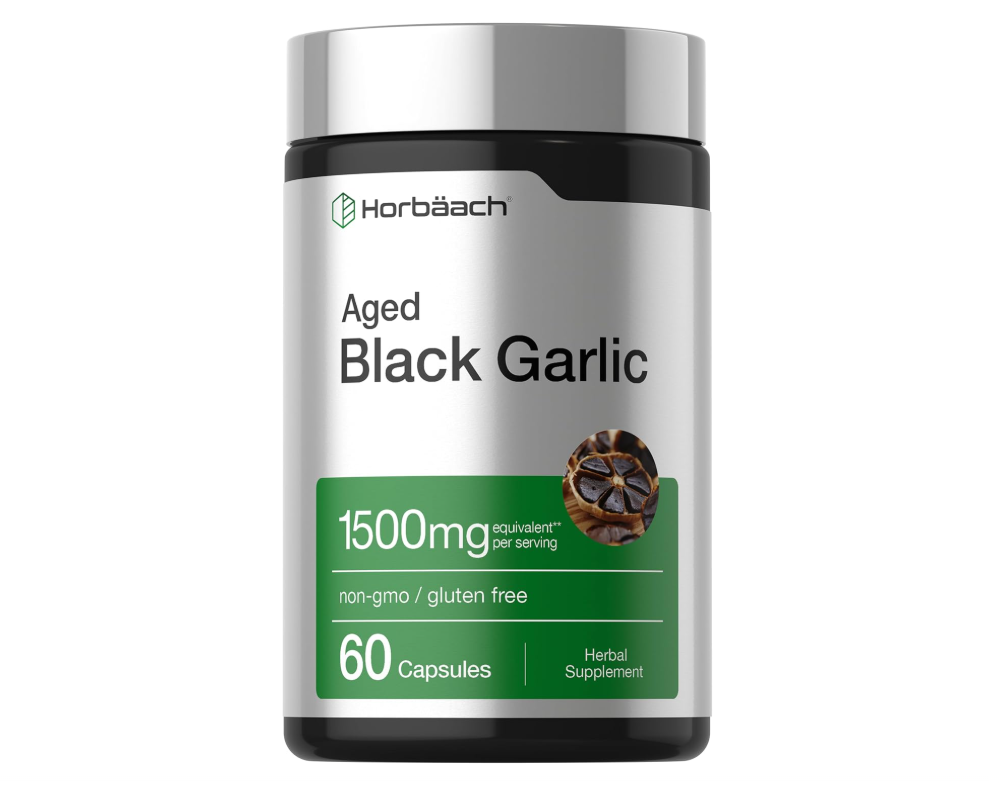 Ajo Envejecido Horbäach 1500mg | 60 Unidades | Sin Organismos Modificados Genéticamente, Sin Gluten