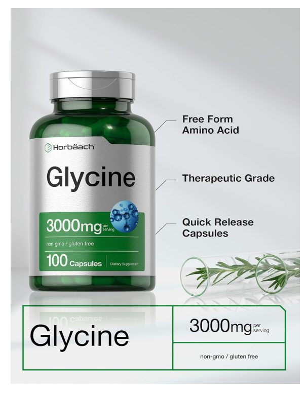 Glicina Horbäach  3000 mg | 100 Cápsulas  Sin OMG, Sin Gluten