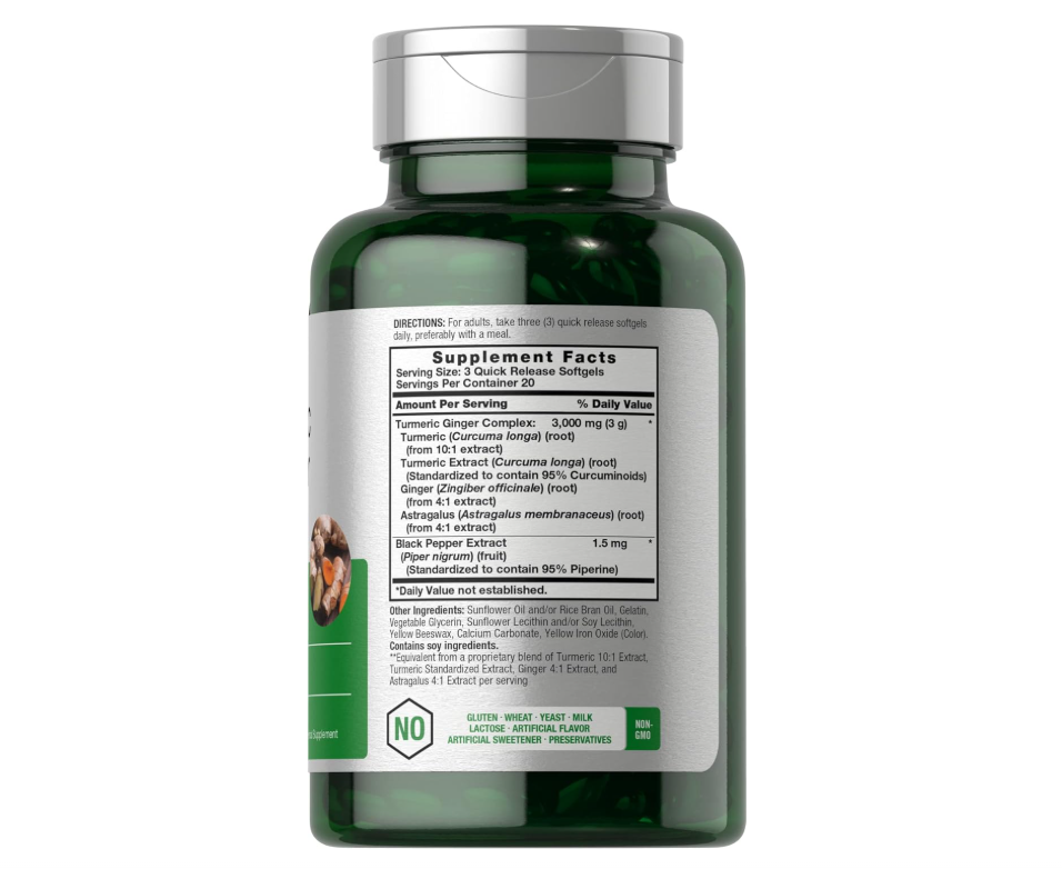 Cúrcuma y Jengibre Horbäach | 3000mg | 60 Cápsulas | Sin OMG, Sin Gluten