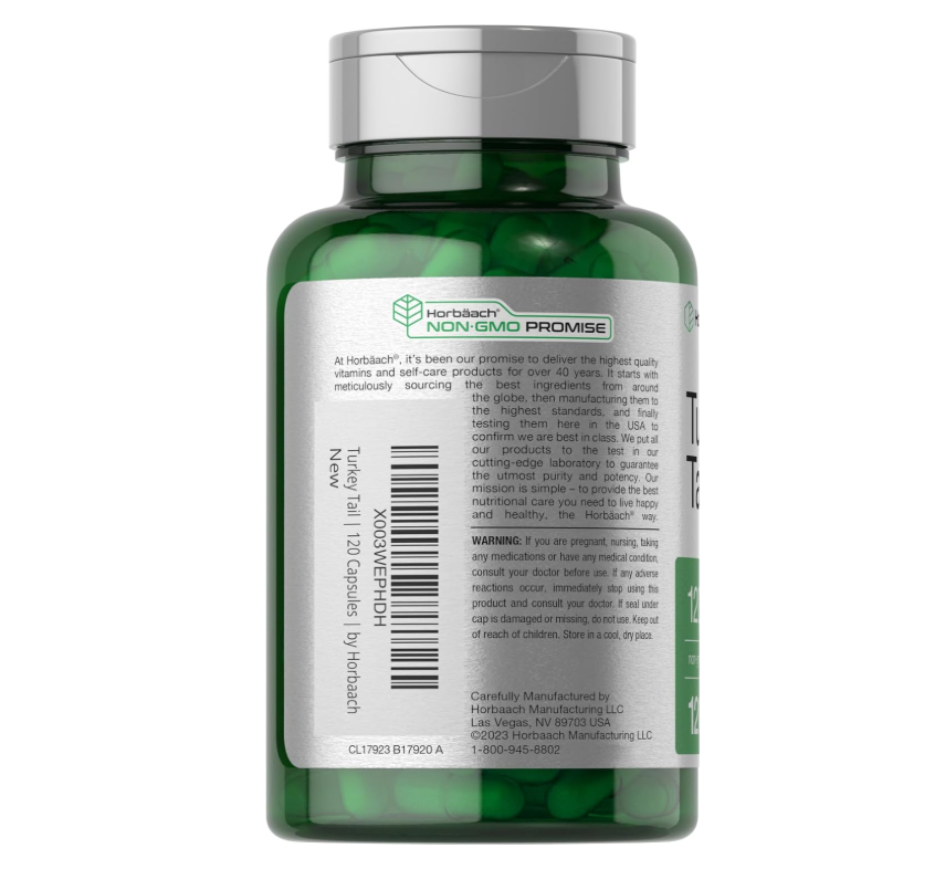 Cola de Pavo Horbäach | 1200mg | 120 Unidades | Extracto sin OMG y Sin Gluten