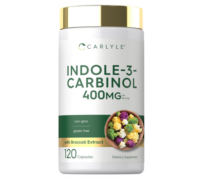 Indole-3-Carbinol Carlyle | 400 mg | 120 Cápsulas | I3C con Mezcla de Brócoli Resveratrol | Vegetariano, Sin OMG y Sin Gluten
