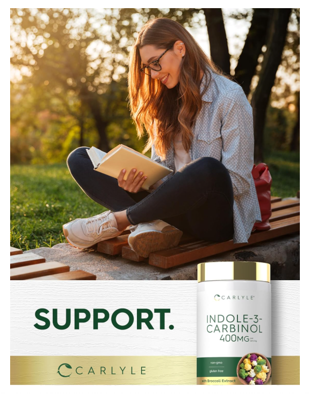 Indole-3-Carbinol Carlyle | 400 mg | 120 Cápsulas | I3C con Mezcla de Brócoli Resveratrol | Vegetariano, Sin OMG y Sin Gluten
