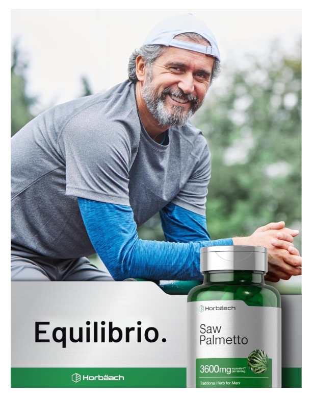 Saw Palmetto Horbäach | 120 Cápsulas | Fórmula sin OMG y Sin Gluten