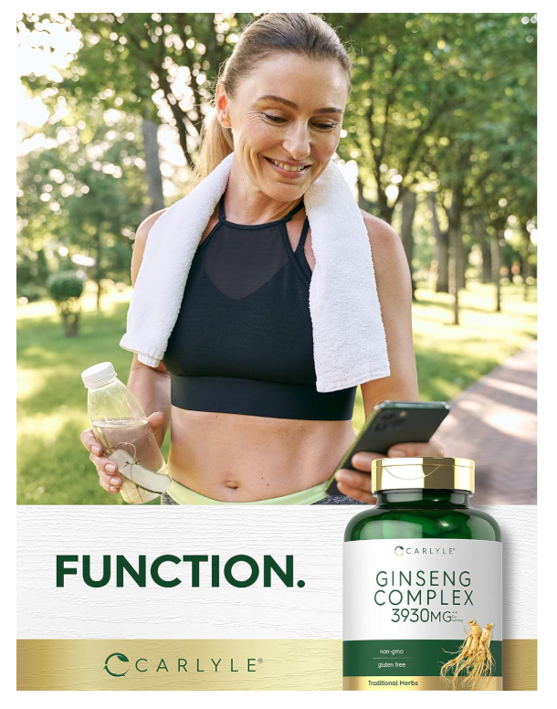 Ginseng Complex Carlyle | 3930mg | 200 Unidades | Sin OMG y Sin Gluten