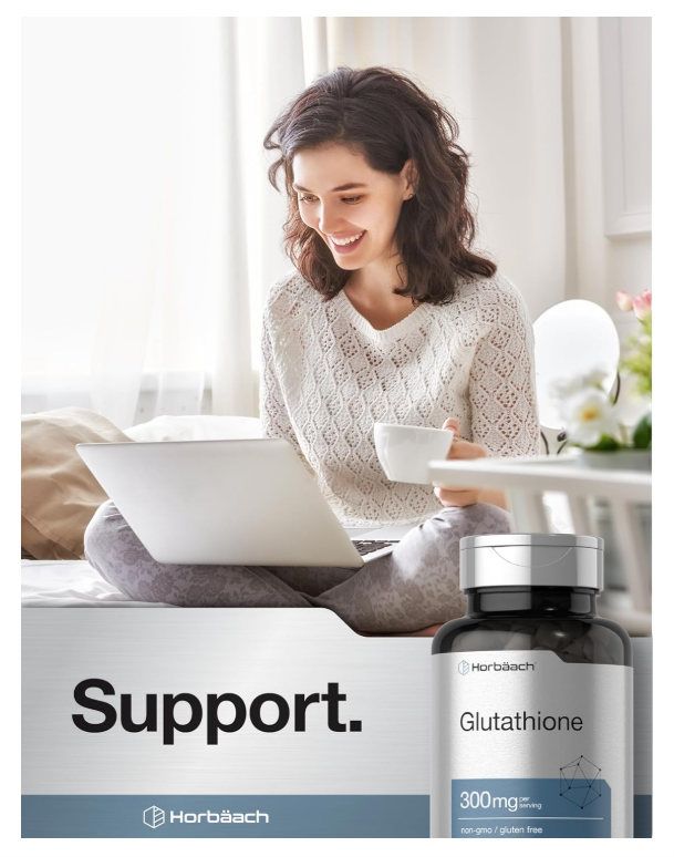 Glutatión Horbäach 300mg | 60 Cápsulas | Suplemento sin OMG y sin Gluten