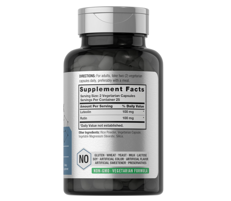 Luteolina Horbäach  | 200 mg | 50 Cápsulas | Complejo con Rutina | Vegetariano, sin OMG y sin Gluten