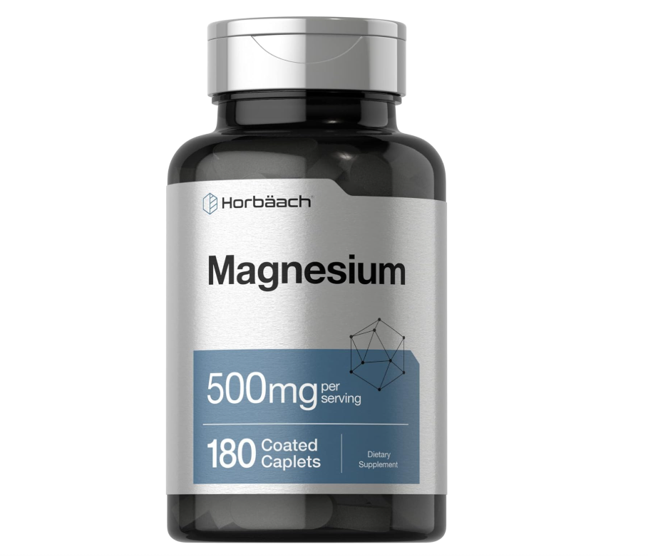 Magnesio Horbäach  500mg | 180 Cápsulas | Suplemento Vegetariano, sin OMG y sin Gluten