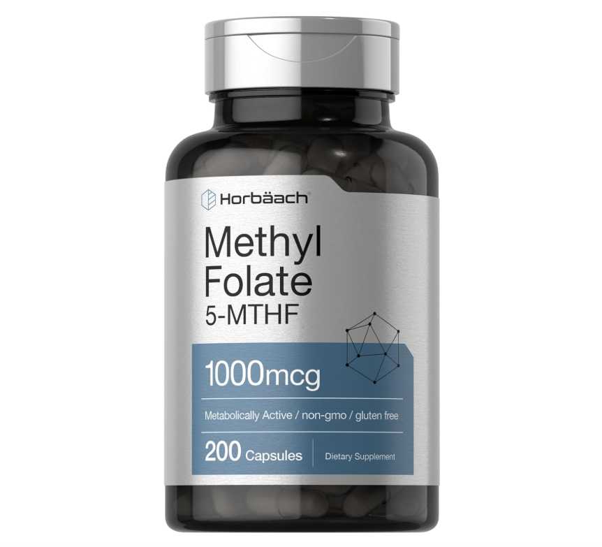 Metil Folato | 1000 mcg | 200 Cápsulas | 5-MTHF | Ácido Fólico | Sin OMG, sin Gluten