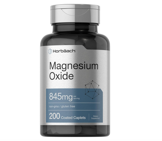 Óxido de Magnesio Horbäach  | 845 mg | 200 Comprimidos Recubiertos | Suplemento Vegetariano, sin OMG y sin Gluten