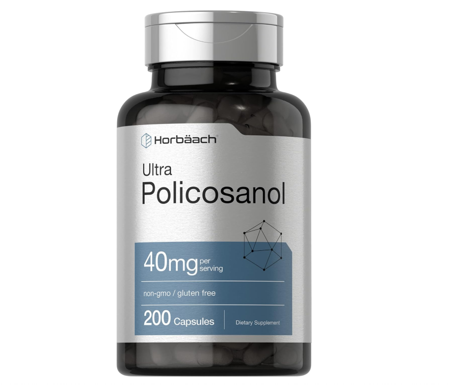 Policosanol Horbäach 40mg | 200 Cápsulas | Suplemento sin OMG y sin Gluten