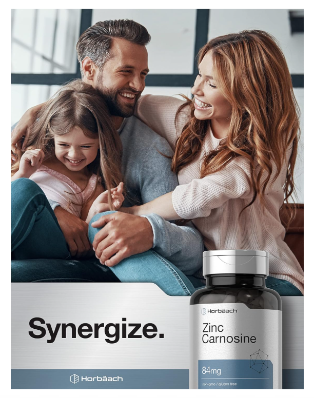 Carnosina de Zinc Horbäach  | 84 mg por Cápsula | 150 unidades | Sin OMG y sin Gluten