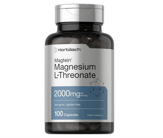 L-treonato de Magnesio Horbäach |  Magtein  2000 mg | 100 Cápsulas | Sin OMG y Sin Gluten