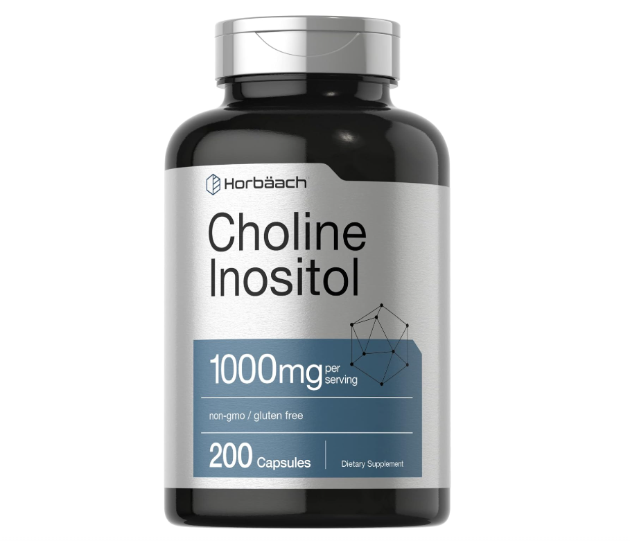 Colina Inositol Horbaach | 1000mg | 200 Cápsulas | Sin OMG, Sin gluten