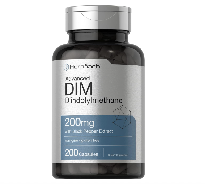 DIM Horbäach | 200mg | 200 Cápsulas | Con extracto de pimienta negra | Sin OMG, Sin gluten