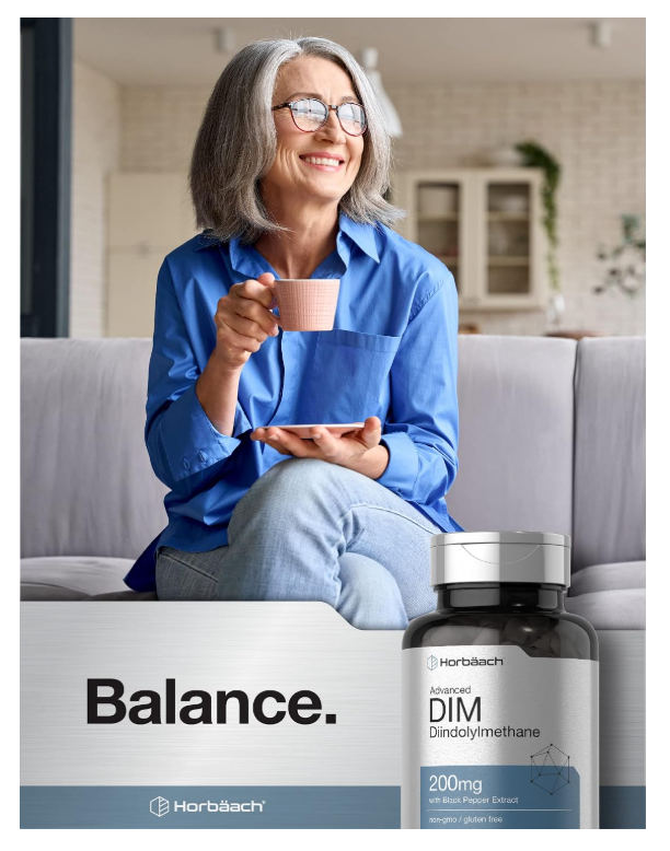 DIM Horbäach | 200mg | 200 Cápsulas | Con extracto de pimienta negra | Sin OMG, Sin gluten