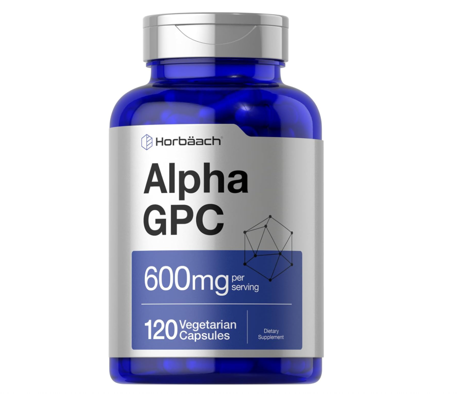 Alpha GPC 600mg Horbäach  | 120 Cápsulas | Sin OMG y Sin Gluten | Apoya la Memoria, La Concentración y La Claridad