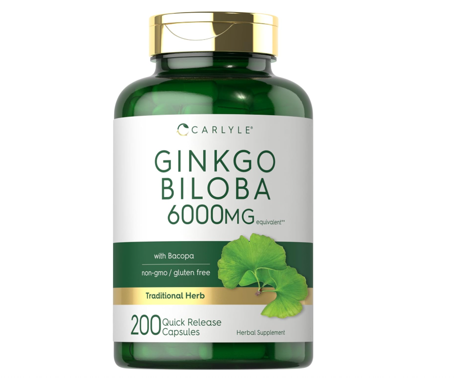 Ginkgo Biloba Carlyle  | 200 Cápsulas | Con Extracto de Bacopa | Sin OMG y Sin Gluten
