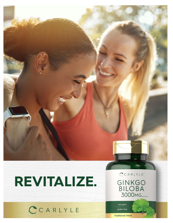 Ginkgo Biloba Carlyle  | 3000mg | 400 Tabletas | Sin OMG, Sin Gluten