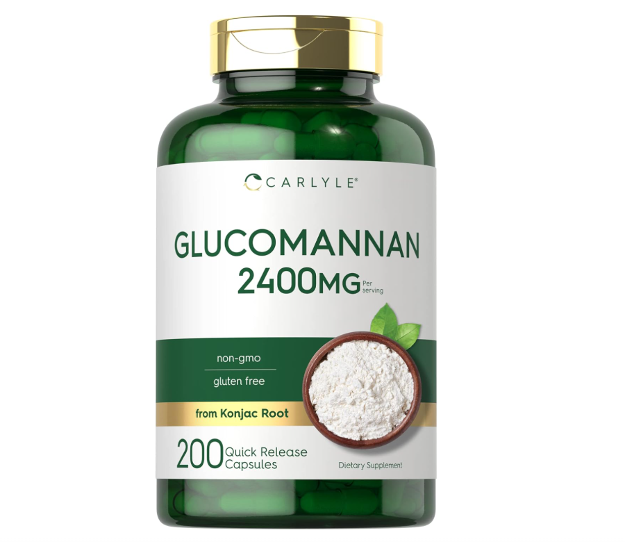 Glucomanano 2400mg Carlyle | 200 Cápsulas | Sin OMG, Sin Gluten
