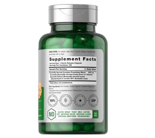 Boswellia Serrata Horbäach | 120 Cápsulas | Sin OMG, Sin Gluten