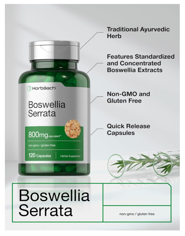Boswellia Serrata Horbäach | 120 Cápsulas | Sin OMG, Sin Gluten
