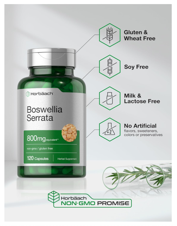 Boswellia Serrata Horbäach | 120 Cápsulas | Sin OMG, Sin Gluten