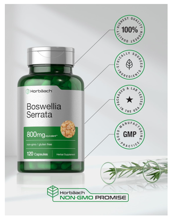 Boswellia Serrata Horbäach | 120 Cápsulas | Sin OMG, Sin Gluten