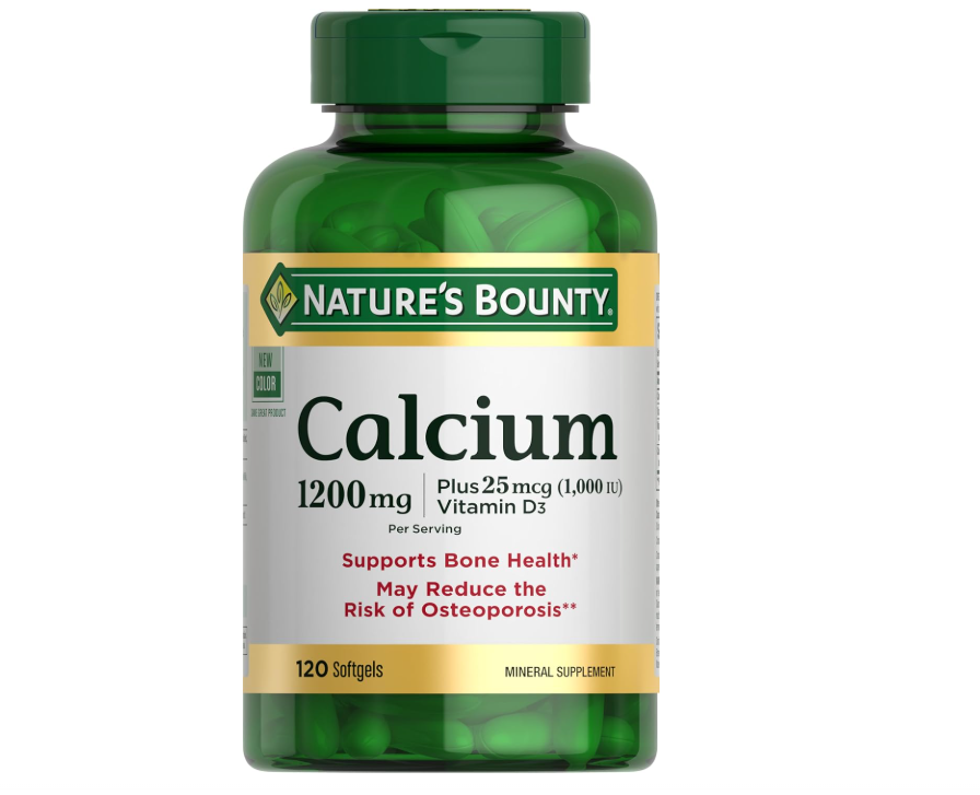 Calcio 1200mg Nature’s Bounty | 120 Softgels | Sin OMG, Sin Gluten