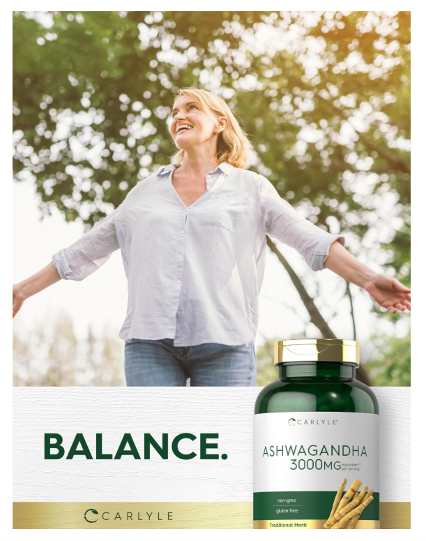 Ashwagandha Carlyle | 3000mg | 300 Cápsulas | Sin gluten, Sin OMG