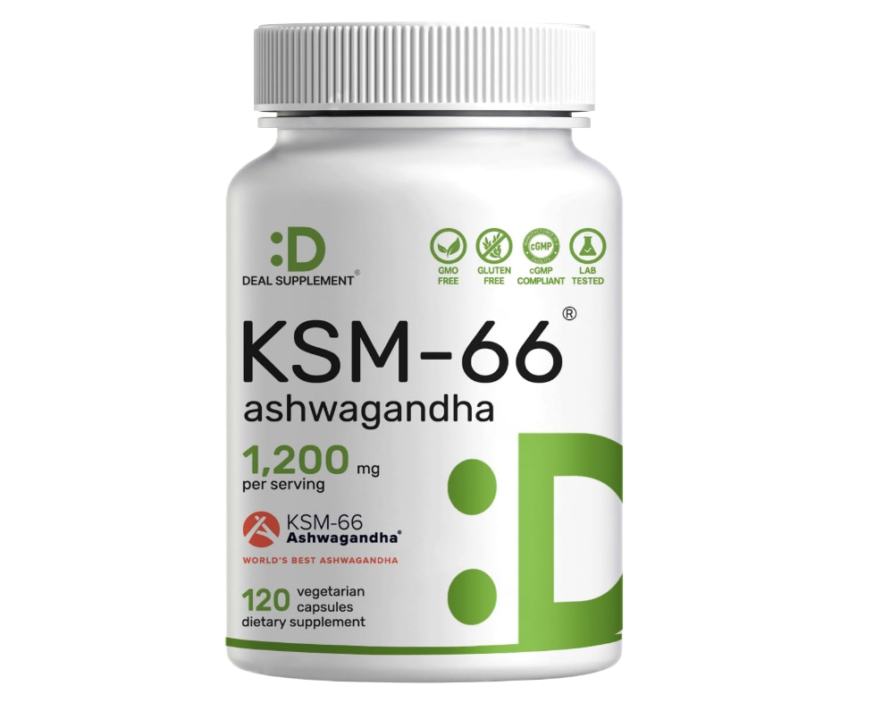 KSM 66 Ashwagandha Deal | 1200 mg con Pimienta Negra | 120 Cápsulas