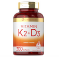 Vitamina K2 + D3 Carlyle | 300 Cápsulas blandas | 200 mcg K2 MK7 y 10,000 UI D3 | Sin GMO, Sin Gluten