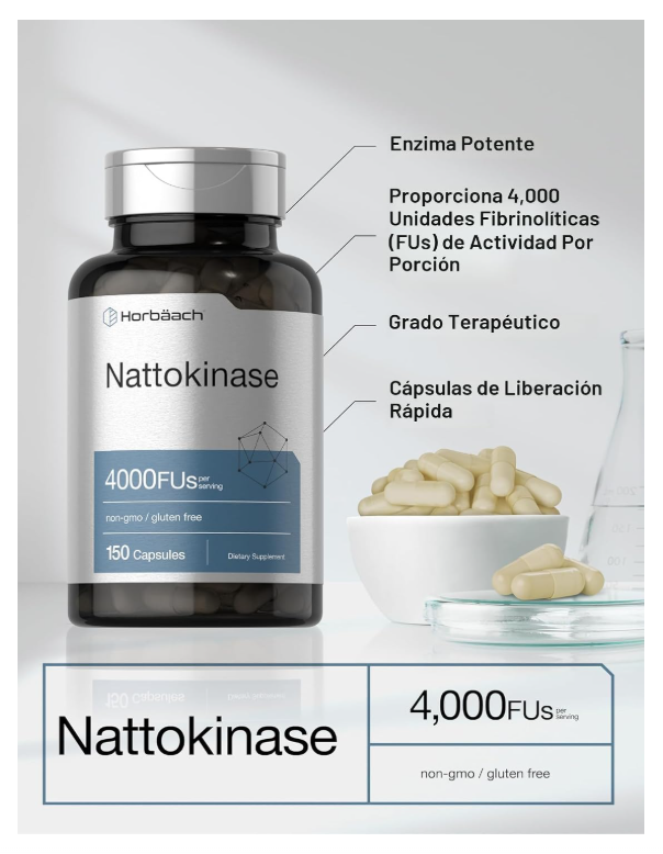 Nattoquinasa Horbäach | 4000 FU | 150 Cápsulas
